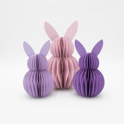 Papier-Osterhase minimalistisch in Rosa & Lila