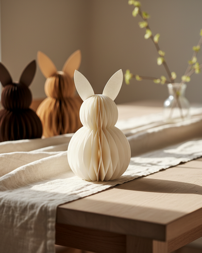 Papier-Osterhase minimalistisch – Naturtöne, 15 bis 35 cm