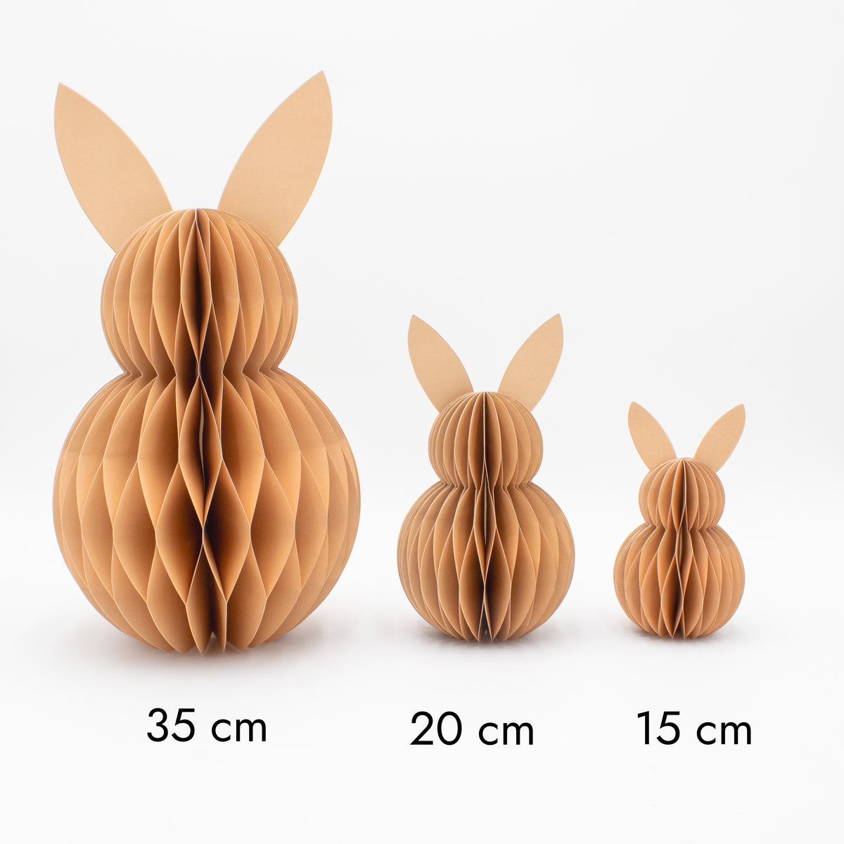 Papier-Osterhase minimalistisch – Naturtöne, 15 bis 35 cm