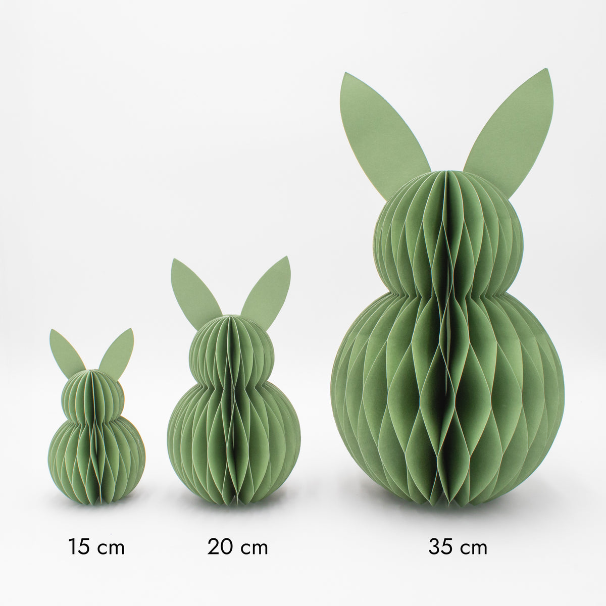 Papier-Osterhase minimalistisch – Pastell, 15 bis 35 cm
