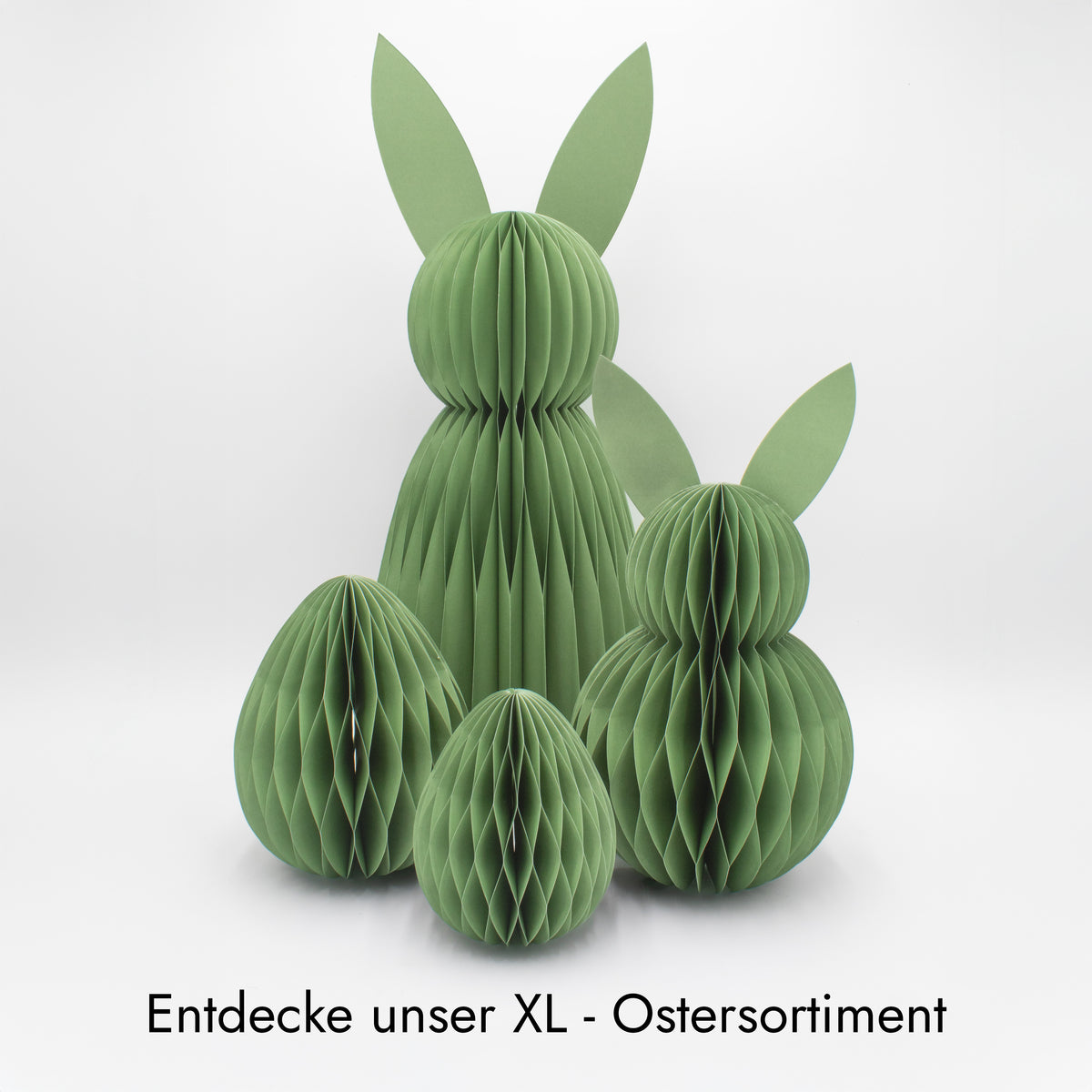 Papier-Osterhase minimalistisch – Pastell, 15 bis 35 cm