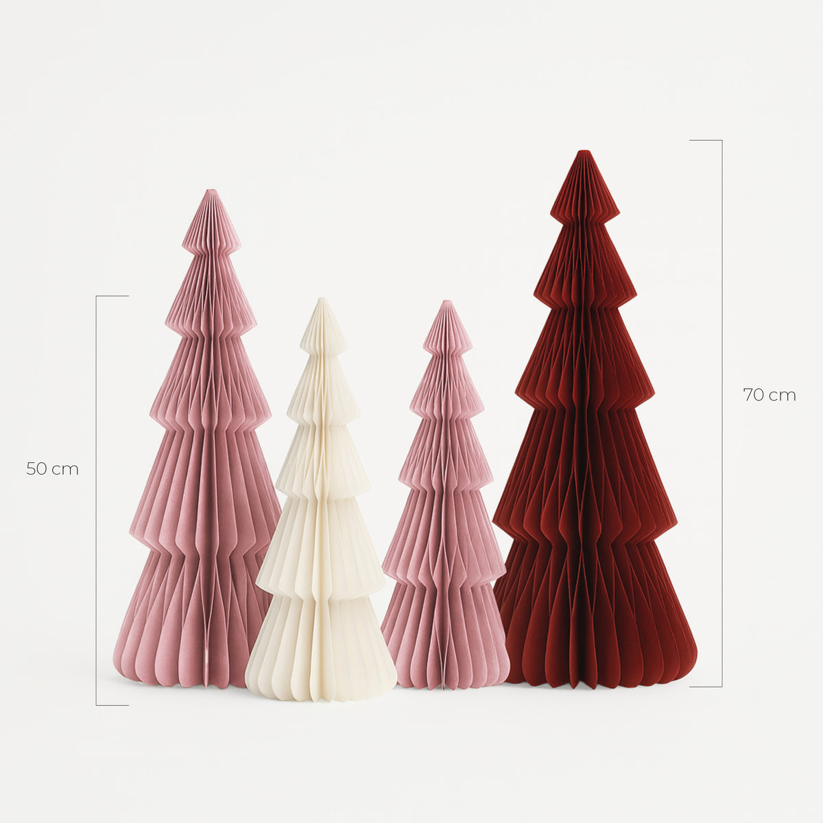 Papier-Weihnachtsbaum klein in Rosa & Rot