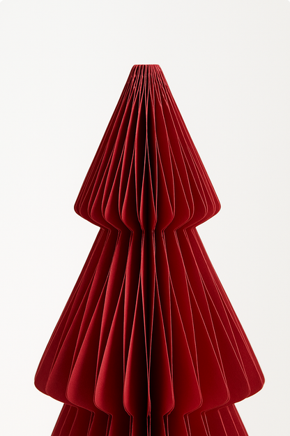 Papier-Weihnachtsbaum klein in Rot – Detailansicht