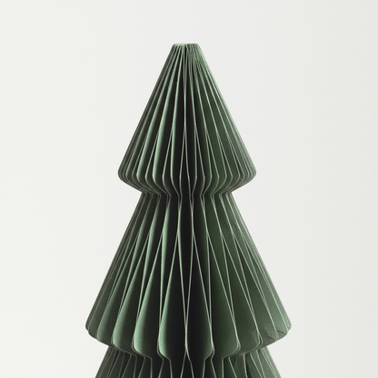 Papier-Weihnachtsbaum klein in Salbeigrün & Weiß – Detailansicht