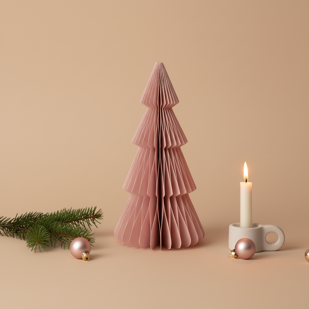Papier-Weihnachtsbaum klein – Rosa, Rot & Burgund, 15 bis 70 cm