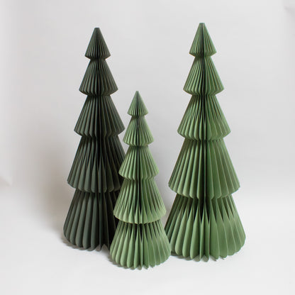 Papier-Weihnachtsbaum Sanna – 50 & 70 cm, Grün & Offwhite