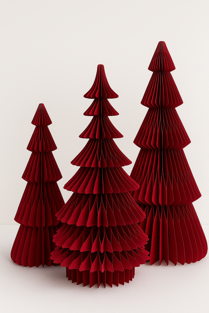 Papier-Weihnachtsbaum Sanna in Weiß & Rot