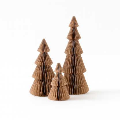 Papier-Weihnachtsbaum – Schwarz, Silber, Sand & Espresso, 15 bis 50 cm