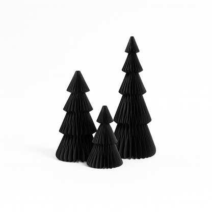 Papier-Weihnachtsbaum – Schwarz, Silber, Sand & Espresso, 15 bis 50 cm