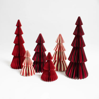 Papier-Weihnachtsbaum zweifarbig Rot – 15 bis 35 cm
