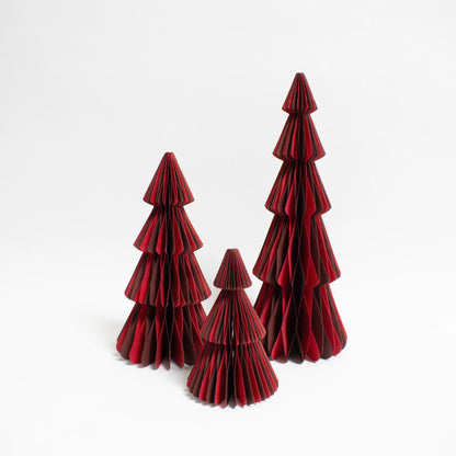 Papier-Weihnachtsbaum zweifarbig Rot in Dunkelrot & Hellrot