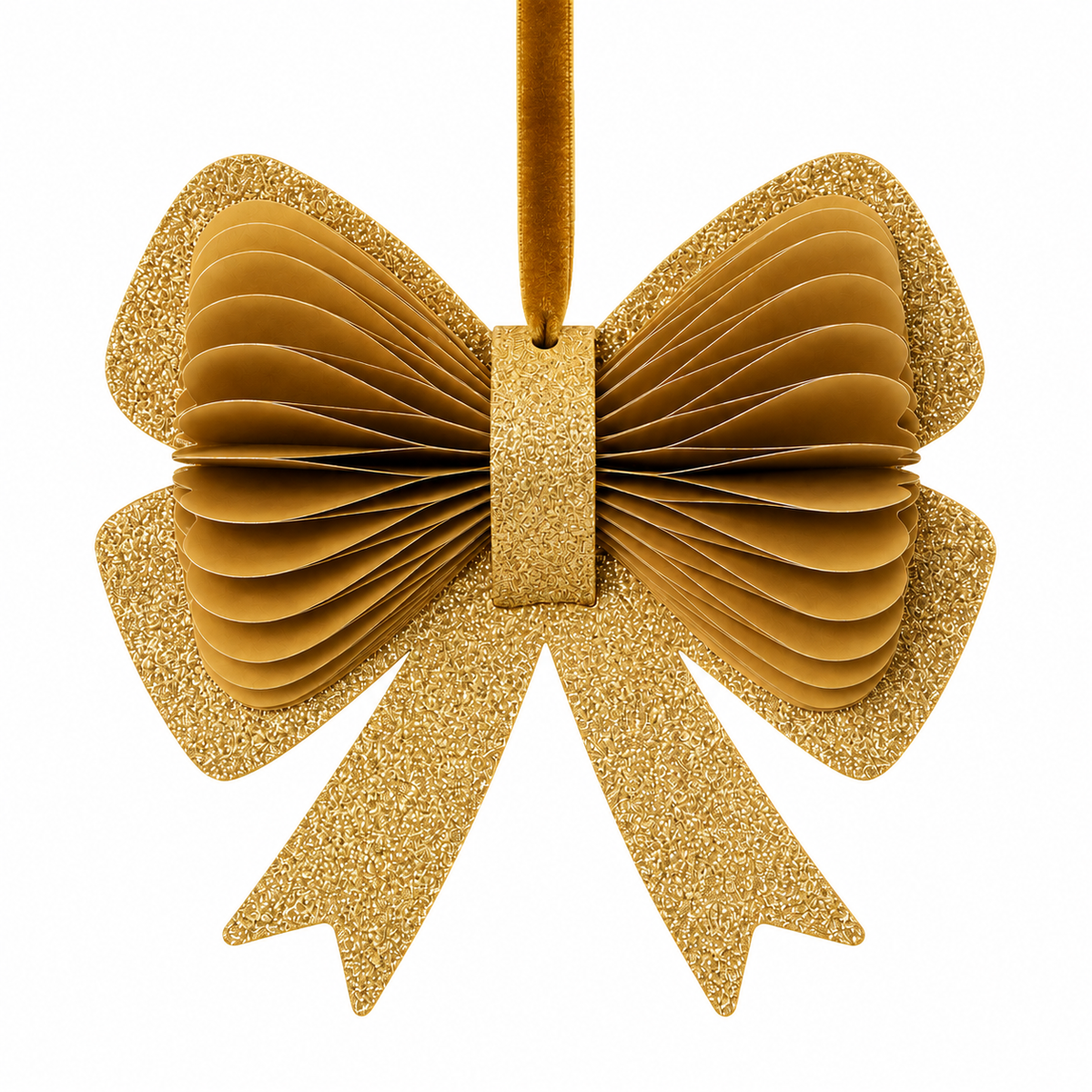 Papier-Weihnachtsschleife mit Glitzer in Gold
