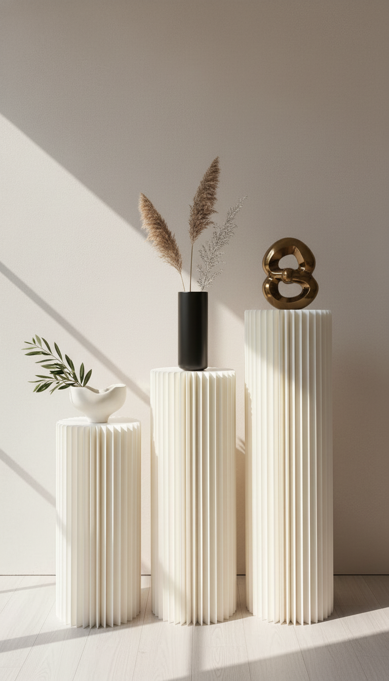 Papiersäulen – Skulpturale Displays für Blumenläden