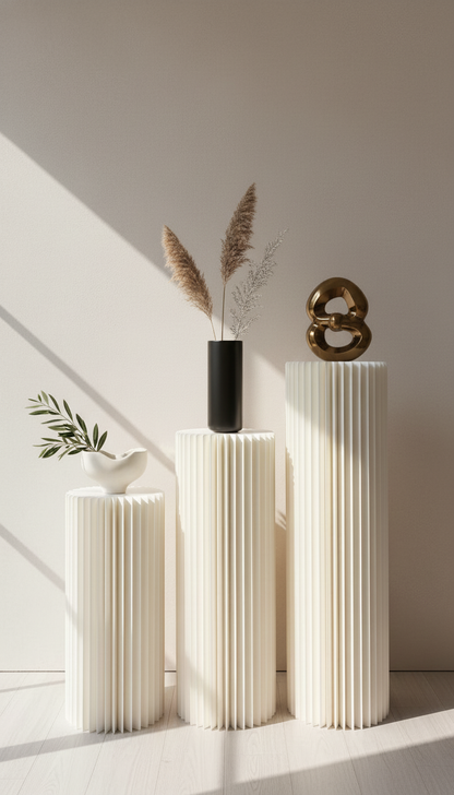 Papiersäulen – Skulpturale Displays für Blumenläden