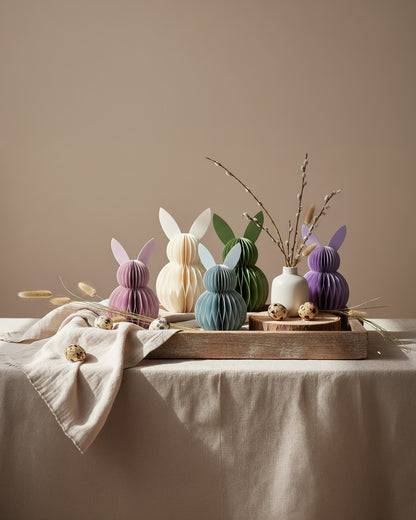 Minimalistische Osterhasen aus Papier – pastell