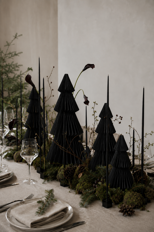 Papier Weihnachtsbaum Set – Schwarz