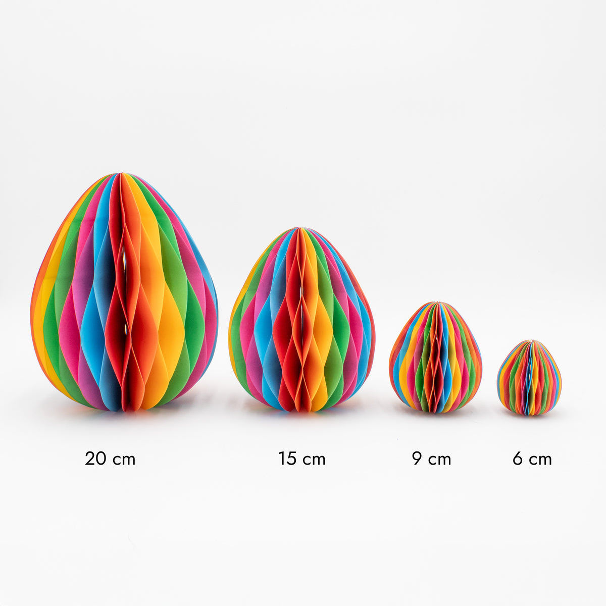 XL Papier-Ostereier Multicolor Bunt – 15 & 20 cm