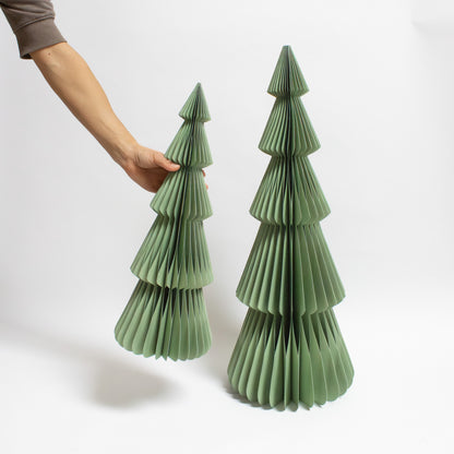 XL Stilvoller Papierweihnachtsbaum weiß grün